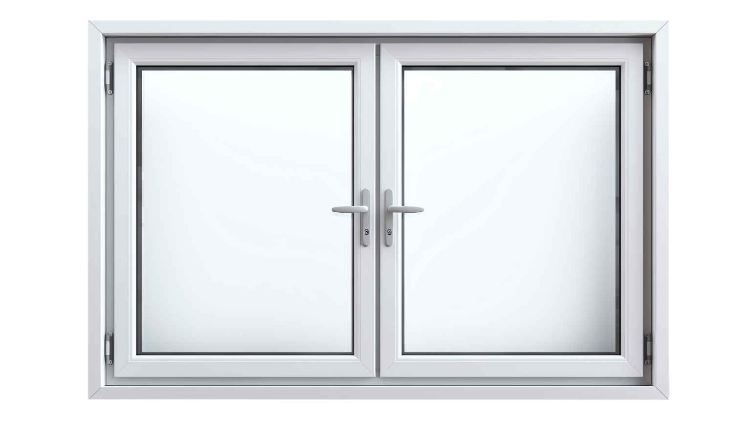 Double casement window with dual handles and insulated glass panels, offering energy efficiency and easy ventilation by Wallaby Windows