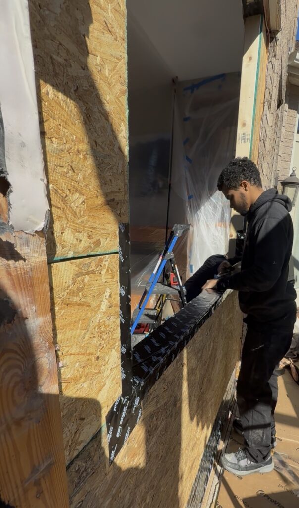 professional window installation with exterior flashing and waterproof sealing to protect against moisture and coastal weather in Wilmington NC