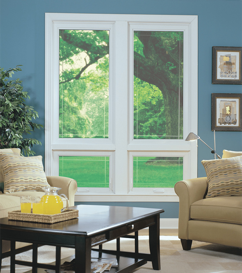 Windows Designed for Coastal Conditions double hung windows in a bright living room providing natural light, energy efficiency, and dependable performance for coastal North Carolina homes