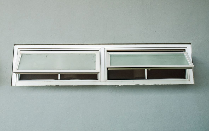 awning style windows opened outward to improve ventilation while protecting against rain and maintaining durable weather resistant performance