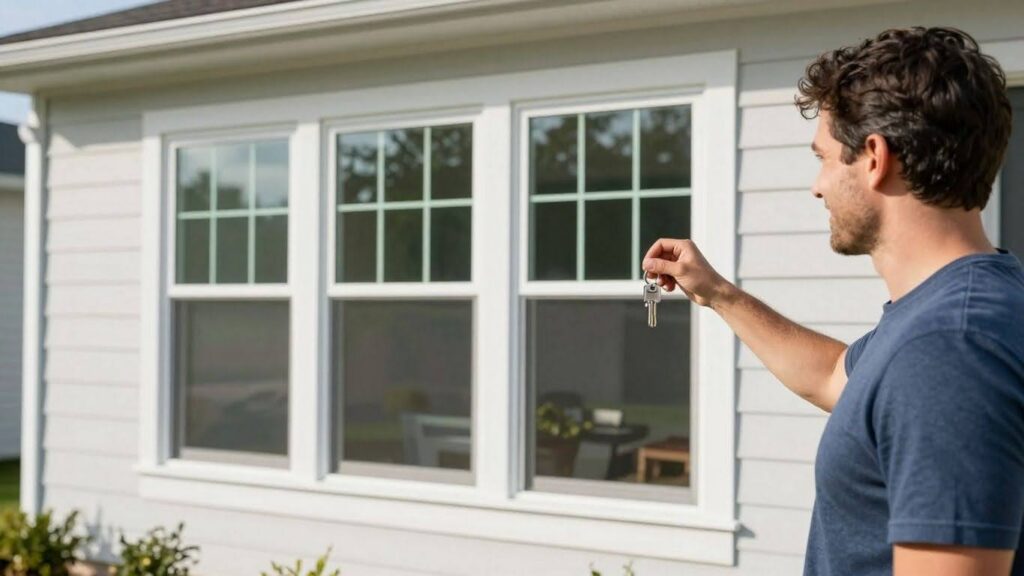 Homeowner with new windows in Jacksonville, FL.