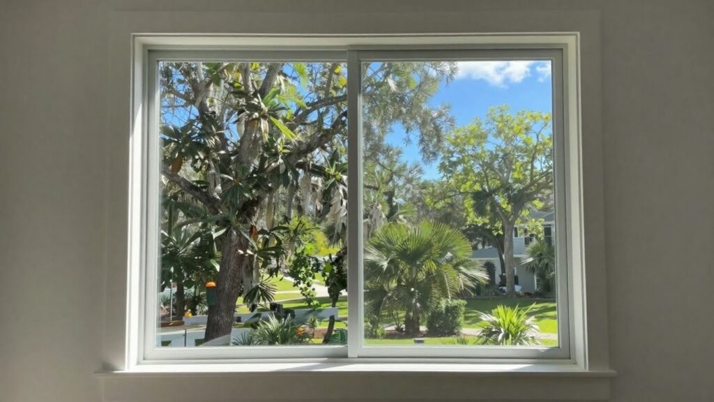 Jacksonville home interior with new window, clean air.