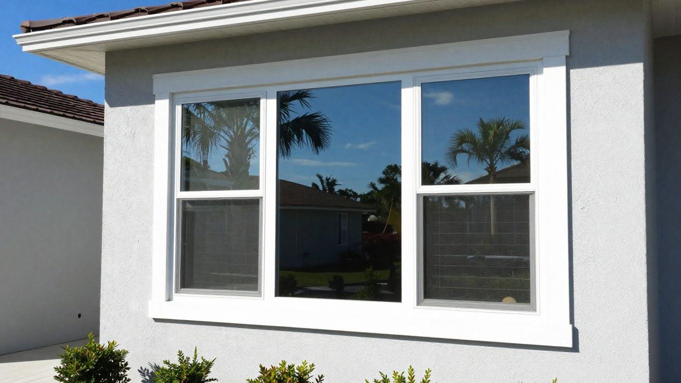 Jacksonville home with new, clear impact window.
