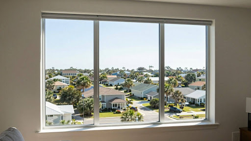 house-window-with-neighborhood-view-in-florida