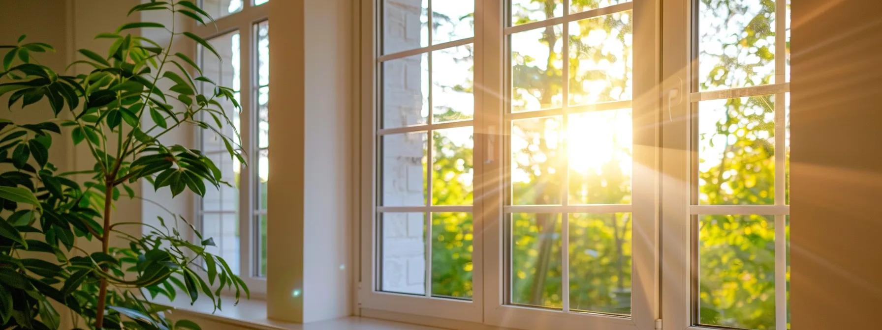 a sleek, modern home interior showcases pristine wallaby windows reflecting natural light, emphasizing the quality and craftsmanship of professional window replacement services.